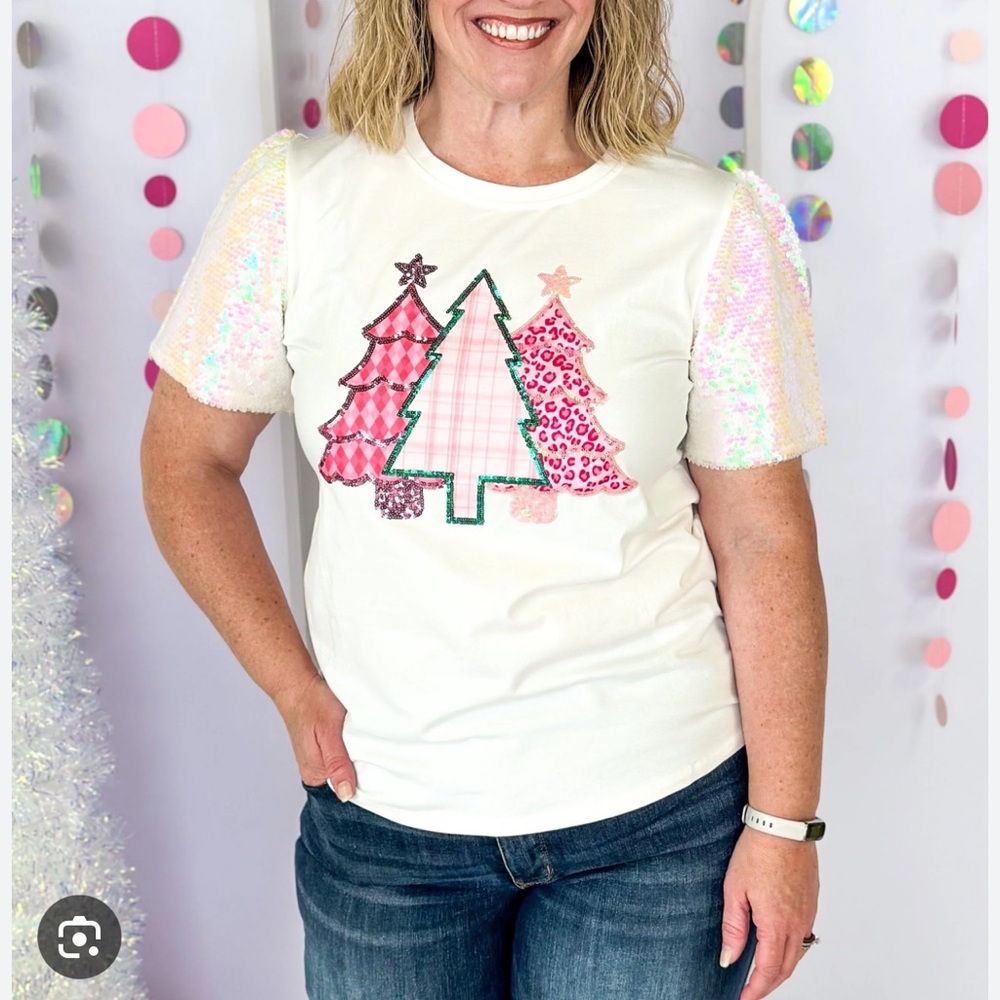 Christmas Tree sequined top size Small